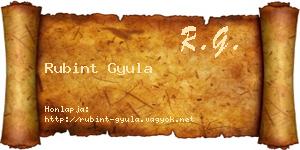 Rubint Gyula névjegykártya